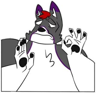 👌 Furry, Gesto, Okay, Dibujos animados, Lobo telegram sticker