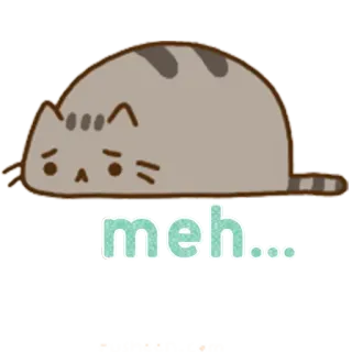 😒 meh... кот, Пушин, meh, ленивый, скучно, милый, стикер whatsapp sticker