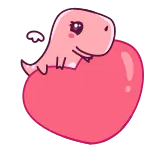❤️ dinosaur, heart, cute, pink, cartoon telegram sticker