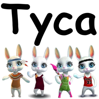 👨‍👩‍👧‍👦 Tyca зайчик, кролики, животные, мультфильм whatsapp sticker