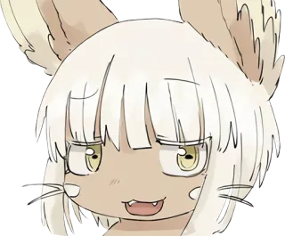 😏 Nanachi Made in Abyss อนิเมะ, มังงะ, น่ารัก, หูสัตว์, คาวาอิ, นานาจิ whatsapp sticker