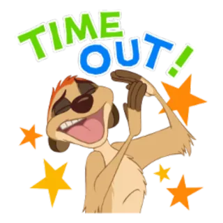 😌 Timon The Lion King TIME OUT! Timon, Lion King, Time Out, Cartoon, Animated, Meerkat, Disney telegram sticker