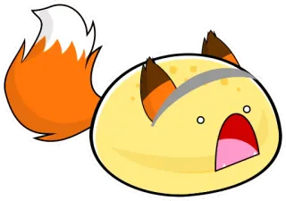 😟 Cartoon, Vos, Dier, Geschrokken, Schattig, Blob telegram sticker