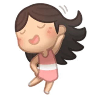 😏 sticker, cartoon, meisje, geanimeerd, personage telegram sticker