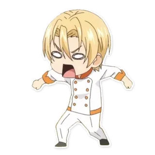 😡 chibi, chef, anime, food, cooking telegram sticker