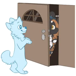 💬 Knock knock animal, porte, frapper, blague, dessin animé whatsapp sticker