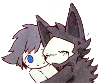 😅 cartoon, hug, furry, cute telegram sticker