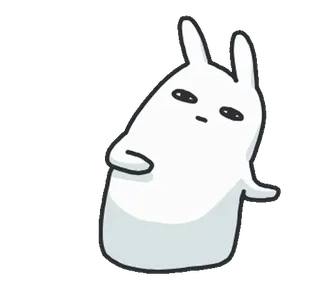 🐰 lapin, mignon, dessin animé, animal, autocollant, ennuyé, drôle telegram sticker