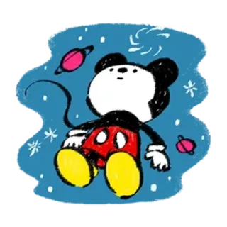 🪐 Mickey Mouse cartone animato, topo, Disney, personaggio, Mickey, spazio, pianeta whatsapp sticker
