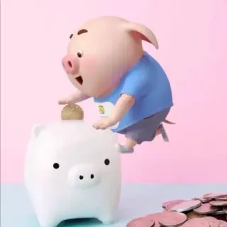 🐽 cochon, tirelire, argent, économie, dessin animé, pièce, finance telegram sticker