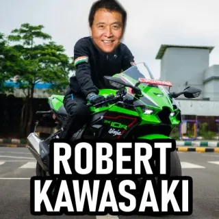 🧐 ROBERT KAWASAKI motocicleta, kawasaki, robert, conducción, moto whatsapp sticker