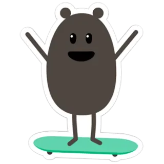 😀 sticker, cartoon, character, skateboarding, cute, whimsical telegram sticker