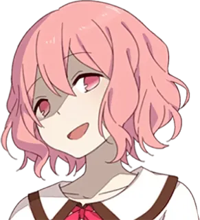 🙄 anime, manga, girl, pink hair, cute, illustration whatsapp sticker