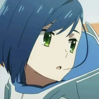 ✨ Ichigo Darling in the Franxx 动漫, 莓, 蓝头发, 绿眼睛, 角色, Darling in the Franxx telegram sticker