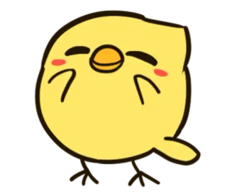 ☺️ poussin, oiseau, mignon, jaune, dessin animé whatsapp sticker