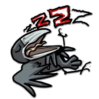 💤 мультфильм, спящий, уставший, ворона, птица, zzz telegram sticker