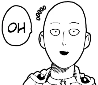 😮 Saitama One-Punch Man OH anime, manga, one-punch man, saitama, hero, funny telegram sticker