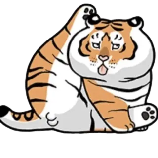😋 tigre, animale, carino, cartone animato, adesivo telegram sticker