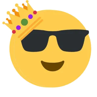 😎 emoji, king, crown, sunglasses, cool, face telegram sticker