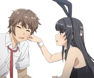 😠 Mai Sakurajima Rascal Does Not Dream of Bunny Girl Senpai Anime, Bunny Girl, Romantik, Alltagsleben whatsapp sticker