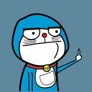 😂 Doraemon cartoon, middle finger, rude, anime, robot cat telegram sticker
