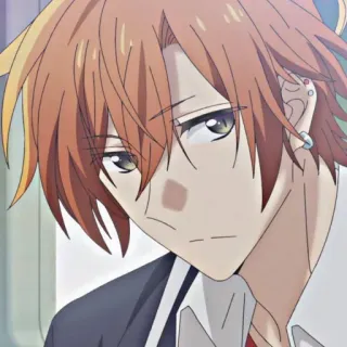 😕 Anime, Orange Haare, Männlich, Charakter, Ohrringe telegram sticker