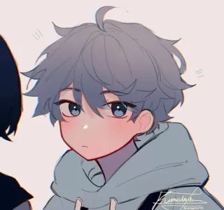 🌟 Anime, Chłopak, Słodki, Kreskówka, Bluza z kapturem, Sztuka telegram sticker