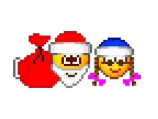 🎅 산타클로스, 크리스마스, 휴일, 겨울, 이모지, 픽셀 아트 whatsapp sticker