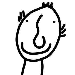 🤓 dibujo, bosquejo, cara, dibujos animados, gracioso, garabato, simple, personaje telegram sticker