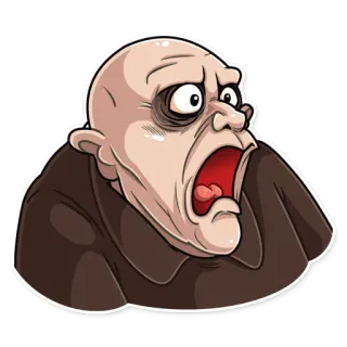 😨 Uncle Fester The Addams Family addams, familia, tenebroso, terror, dibujos animados telegram sticker