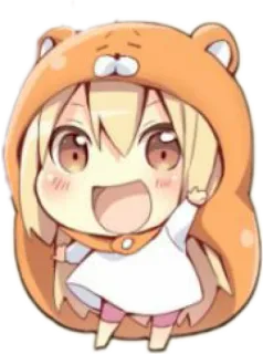 😄 Anime, Cartoon, Chibi, Niedlich, Mädchen, Bär, Hoodie telegram sticker