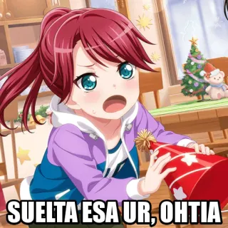 🥊 SUELTA ESA UR, OHTIA anime, weihnachten, cartoon, mädchen whatsapp sticker