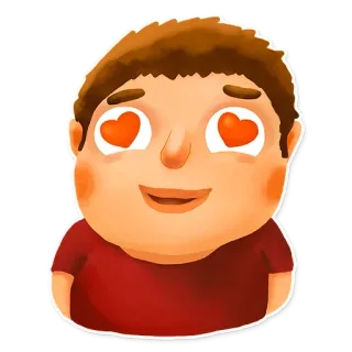 🤯 amour, yeux coeur, affection, dessin animé, sourire, doux, mignon telegram sticker
