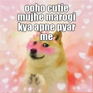 😀 Doge Doge Meme ooho cutie mujhe marogi kya apne pyar me telegram sticker