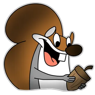 😃 Eichhörnchen, Eichel, Tier, Cartoon, Niedlich telegram sticker