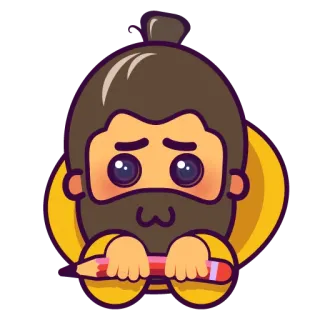 🙏 desenho animado, personagem, desenho, lápis, barba, artista telegram sticker