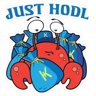 🔴 JUST HODL hodl, tiền điện tử, tài chính, cua, túi, tiền, đầu tư, meme telegram sticker
