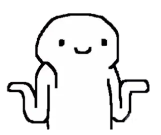 🤗 Achselzucken, Gleichgültigkeit, Frage, Weiß, Einfach, Cartoon, Figur telegram sticker
