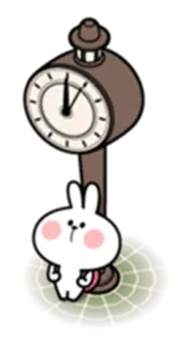 🙄 토끼, 시계, 귀여운, 만화, 동물 telegram sticker