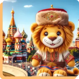🍑 lew, rosyjski, Moskwa, Rosja, zwierzę, miasto, zabytek whatsapp sticker