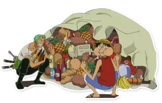🍖 Luffy One Piece anime, food, manga, cartoon telegram sticker