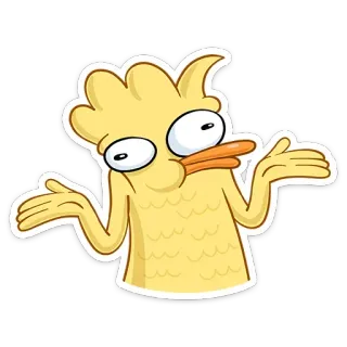 🤗 desenho animado, pato, dar de ombros, pergunta telegram sticker