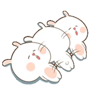🙄 Hase, niedlich, Cartoon, Tier, weiß, Kaninchen telegram sticker
