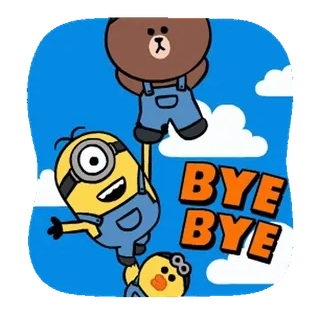 🐻 BYE BYE Cartoon, Figuren, Abschied, Minion, Bär, Ente telegram sticker