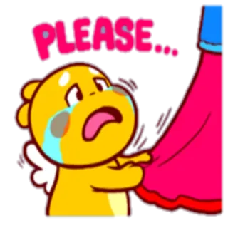 😫 PLEASE... supplicante, cartone animato, carino, implorante telegram sticker