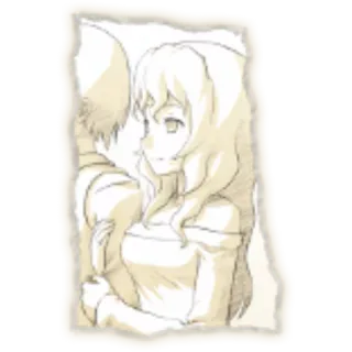 👩 пара, эскиз, романтика, любовь, нежность, рисунок whatsapp sticker