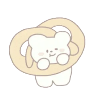 🍦 urso, pretzel, fofo, kawaii, adesivo, desenho animado telegram sticker