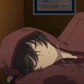 🪐 Anime, Dormir, Sweat à capuche, Repos whatsapp sticker