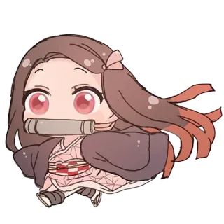 🏃‍♀️ Nezuko Kamado Demon Slayer Anime, Thanh Gươm Diệt Quỷ, Nezuko, Chibi, Manga telegram sticker