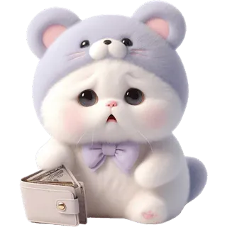 🥺 gato, lindo, animal, dinero, billetera, dibujos animados, esponjoso, kawaii telegram sticker